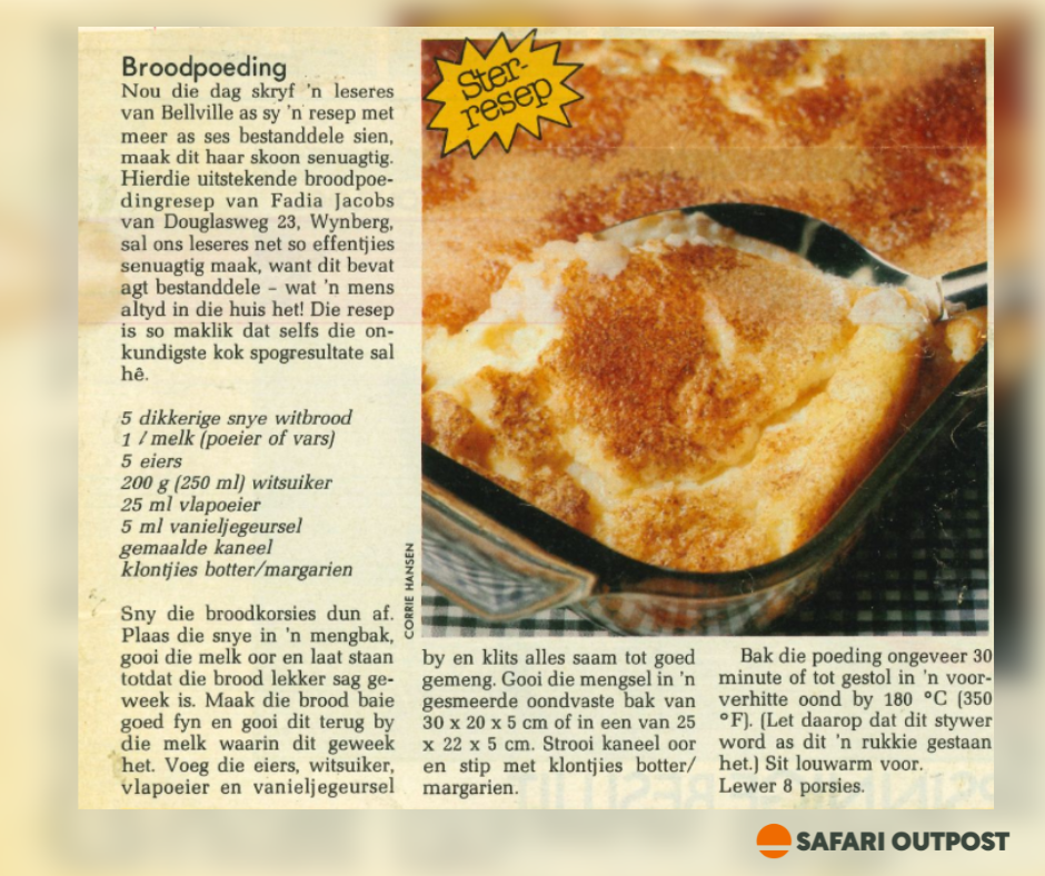 Fadia's South African Bread Pudding – Safari Outpost