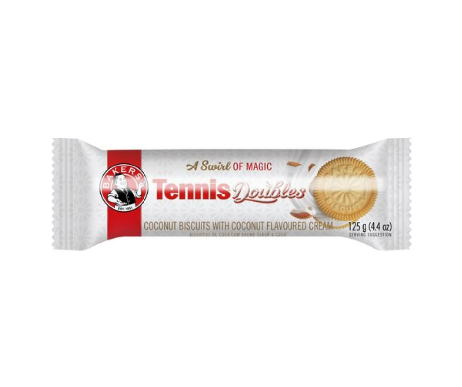 Bakers Tennis Doubles - Coconut Biscuits - w/ Cream 125g