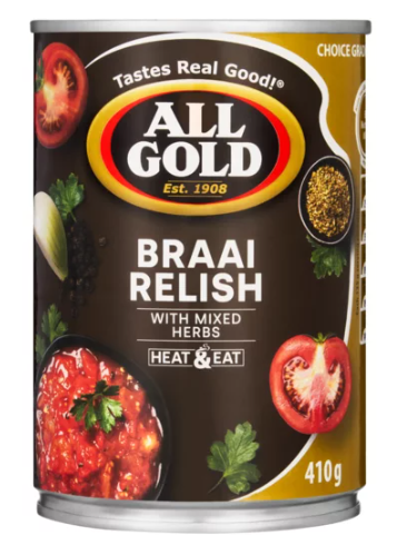 All Gold Braai Relish - w/ Mixed Herbs (Can) 410g - Safari Outpost