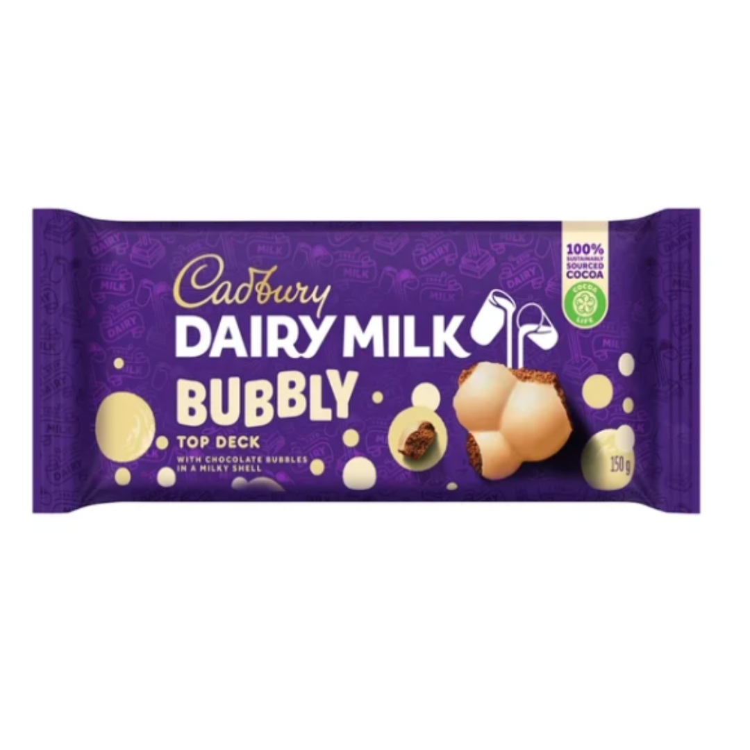 Cadbury Chocolate Slabs - Dairy Milk - Bubbly Top Deck 150g