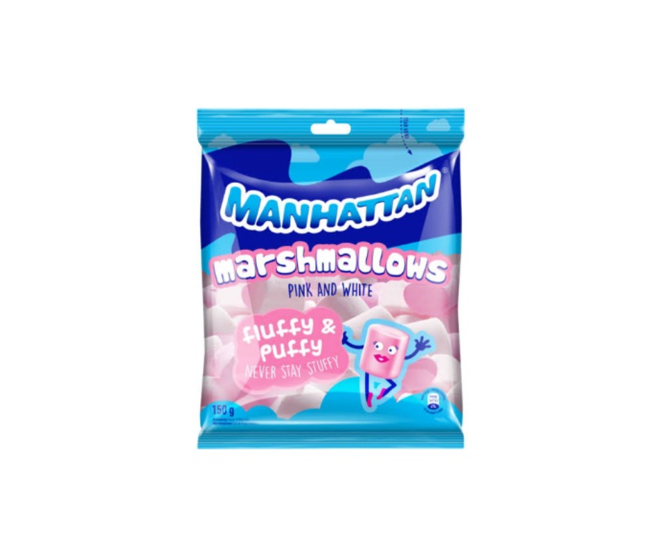 Manhattan marshmallows packaging on a white background