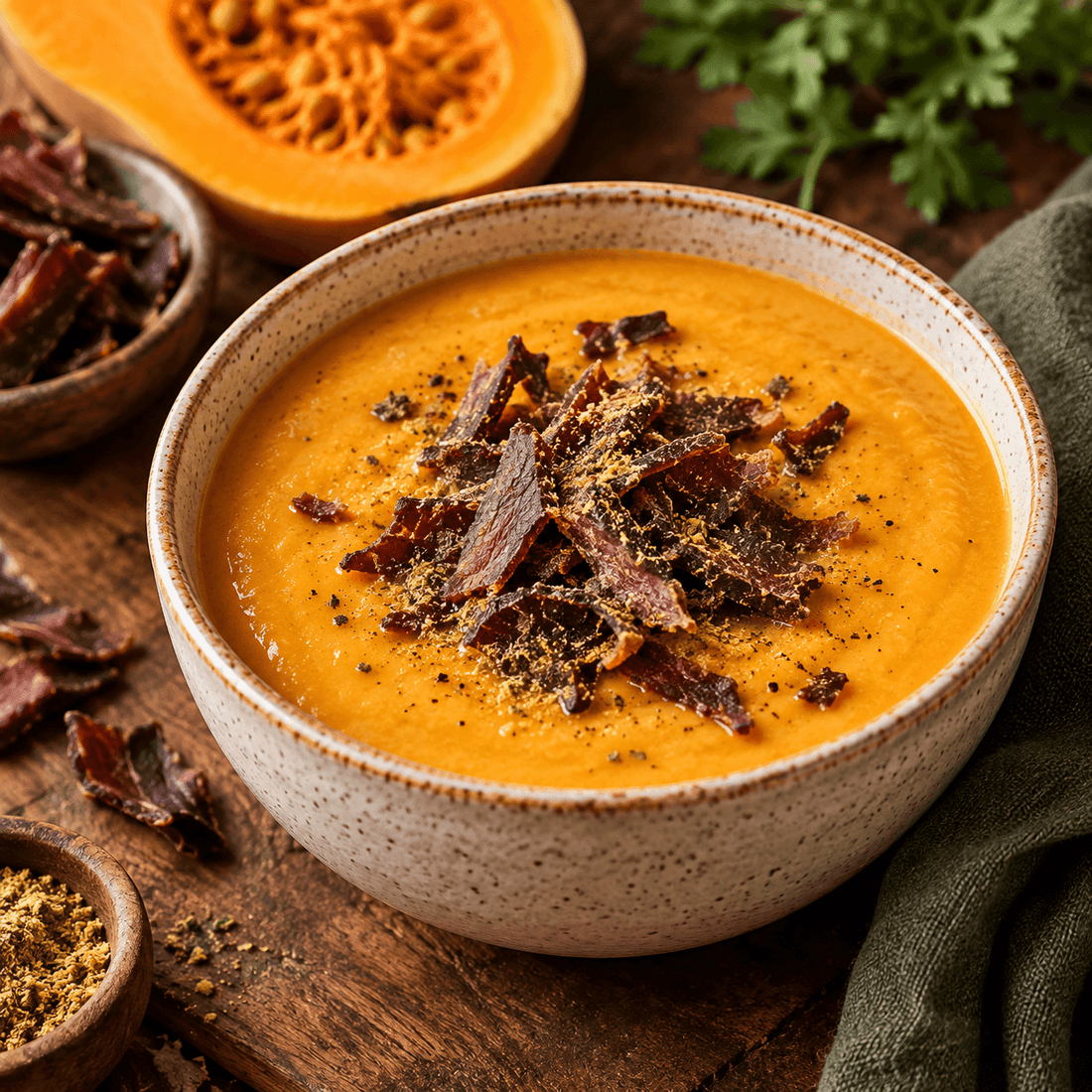 Biltong & Butternut Soup: Easy South African Fall Soup