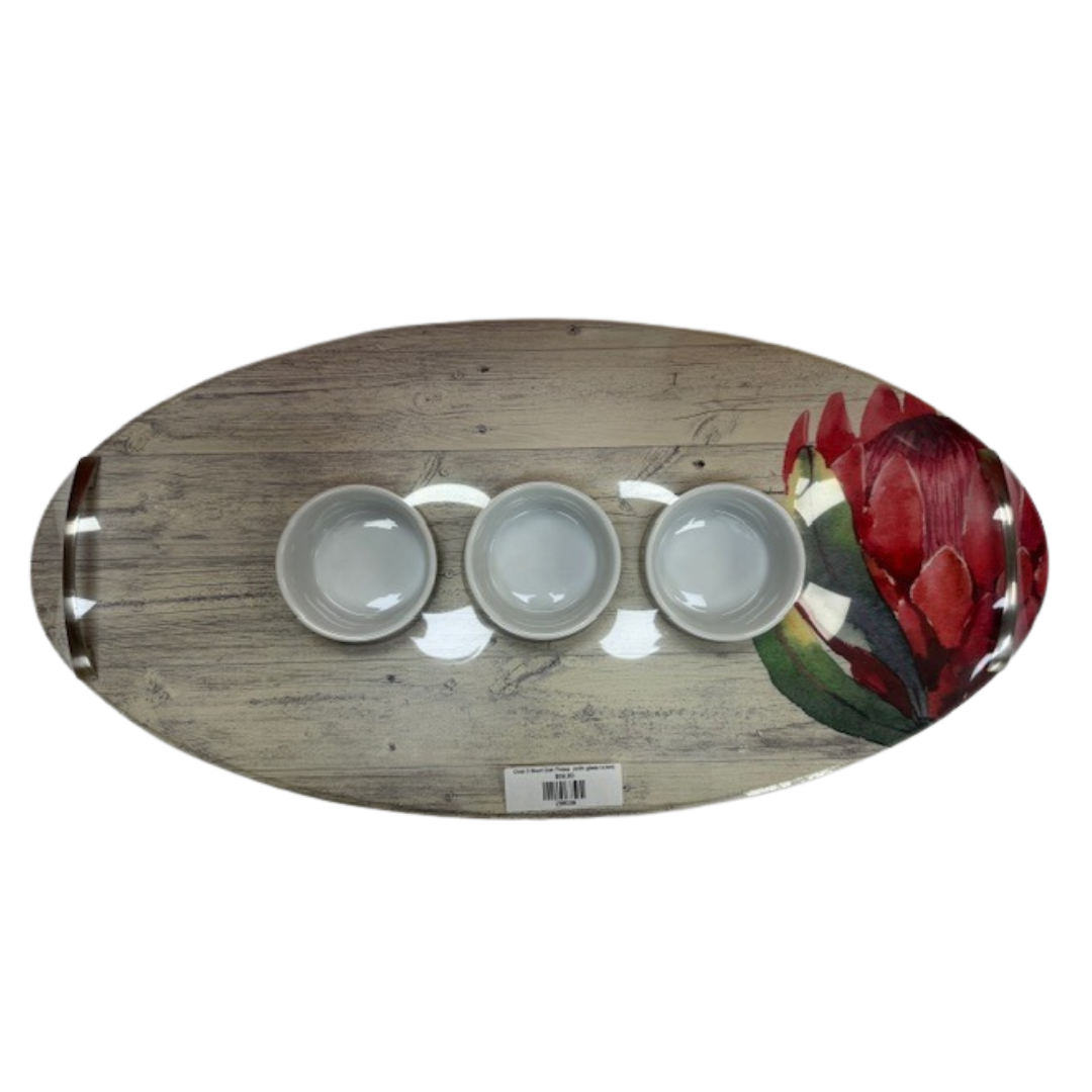 Oval 3 Bowl Dark Protea