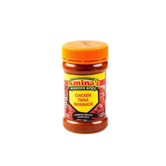 Amina's Wonder Spice Chicken Tikka Marinade jar on a white background