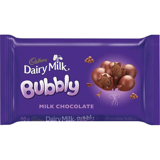 Cadbury Chocolate Bars - Dairy Milk - Bubbly Choc 40g