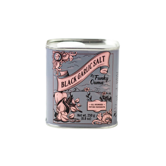 Funky Ouma Black Garlic Pink Salt (Tin) 250g