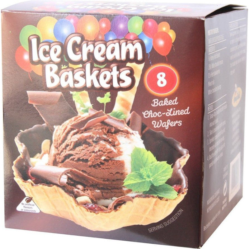 HoneyFields Ice Cream Baskets - Chocolate Lined (Retail) 8s