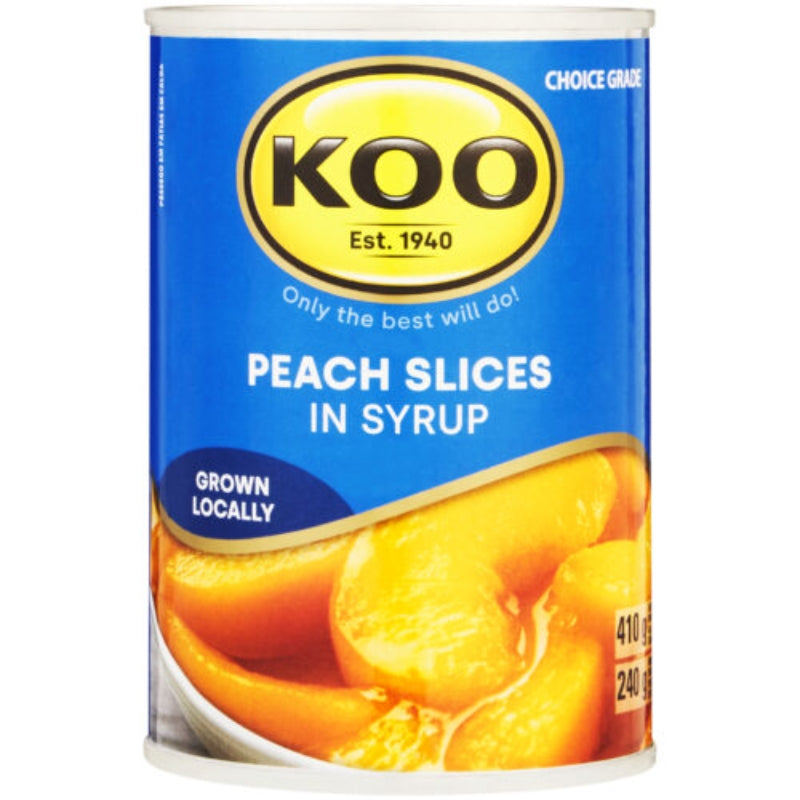 Koo Canned Fruit - Peach Slices in Syrup 410g - Safari Outpost