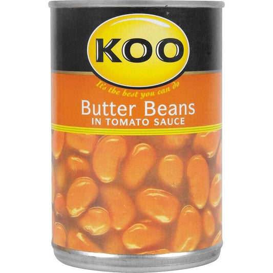 Koo Canned Veg - Butter Beans In Tomato Sauce 420g - Safari Outpost