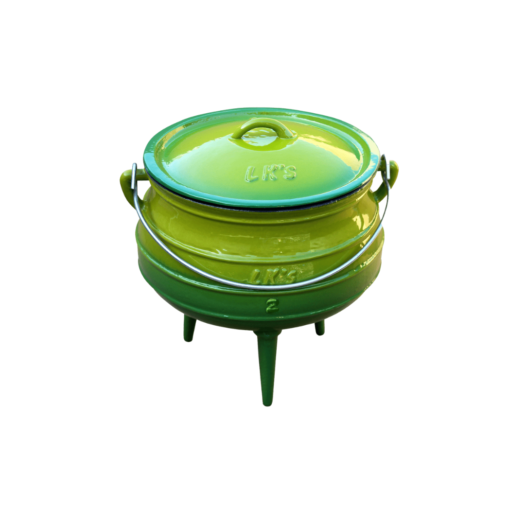 LK's Cast Iron Products - Pot (3Leg) #2 Green Enamel 6l