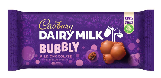 Cadbury Chocolate Slabs - Dairy Milk - Bubbly Choc 150g