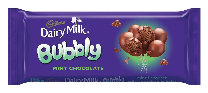 Cadbury Chocolate Slabs - Dairy Milk - Bubbly Mint 150g - Safari Outpost