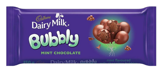 Cadbury Chocolate Slabs - Dairy Milk - Bubbly Mint 150g