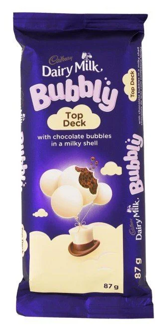 Cadbury Chocolate Slabs - Dairy Milk - Bubbly Top Deck 87g