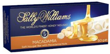 Sally Williams Nougat Bar - Nut Bar Macadamia 50g