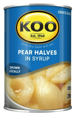 Koo Canned Fruit - Pear Halves in Syrup 410g - Safari Outpost