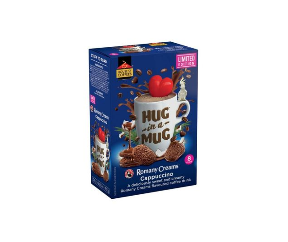 House of Coffees Hug in a Mug - Romany Cappuccino (8 x 24g)