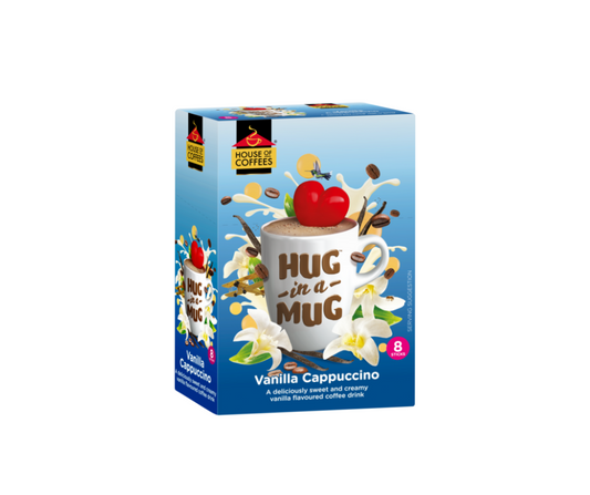 House of Coffees Hug in a Mug - Vanilla Cappuccino (8 x 24g)