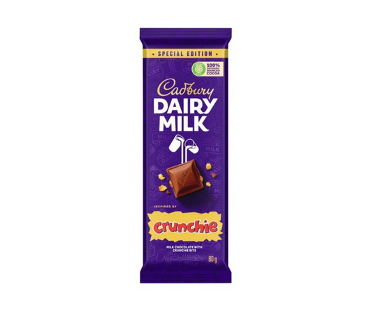 Cadbury Chocolate Slab - Dairy Milk - Crunchie 80g