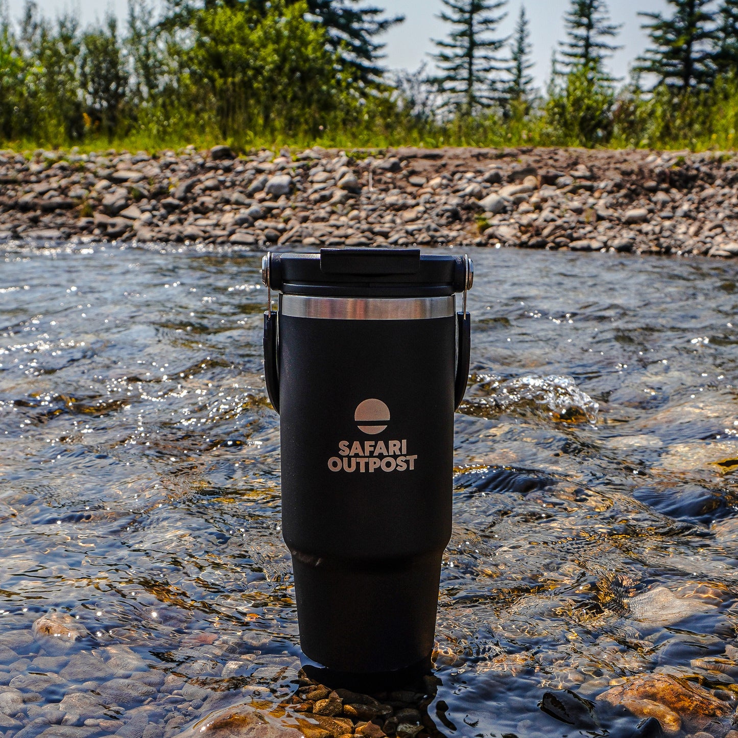 Safari Outpost Edition: Stanley 30oz/900ml IceFlow™ Flip Straw Tumbler – Matte Black
