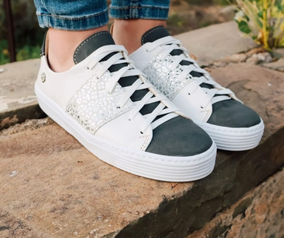 Janx & Tash South African Tekkies - Silver Leopard on Suede