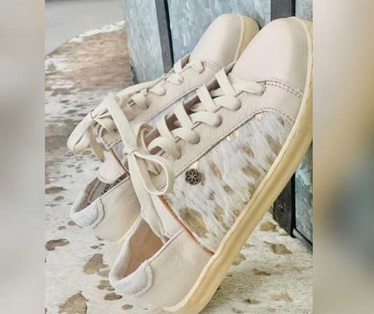 Janx & Tash South African Tekkies - Cream & Gold Nguni