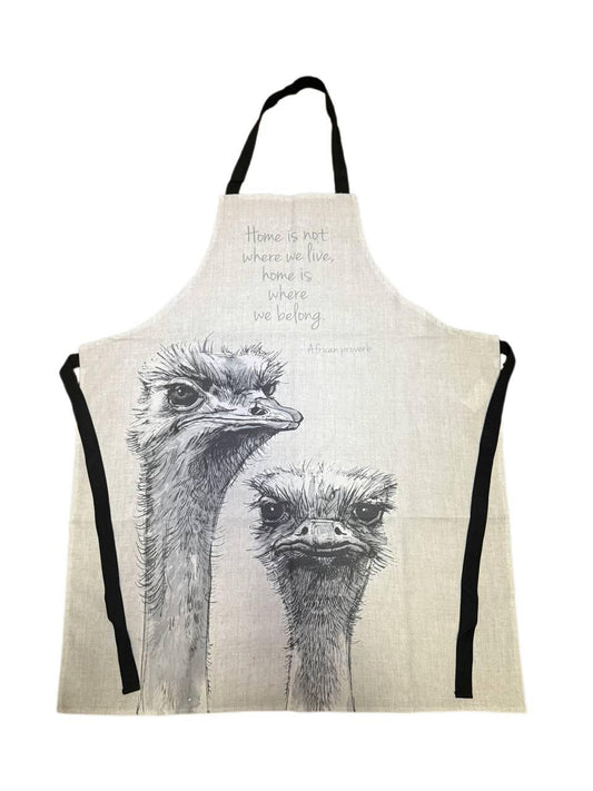 Africa Smiles Apron - Ostrich (66 x 80.5cm)